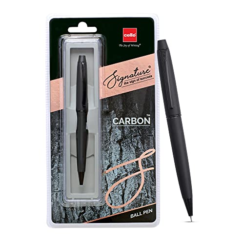 Cello Signature Carbon Ball Pen | Blue Ball Pen | Pack of 1 | Premium Ball Pens | Best Ball Pen for Smooth Writing | Gifting Pens | Premium Pens Signature Pens