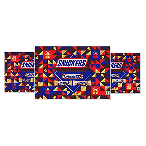 Snickers Chocolate Gift Pack for Diwali | Assortment of Premium Chocolates | Peanut, Almond & Butterscotch Chocolate Bars | Best Diwali Gift Box | 150g | Pack of 3