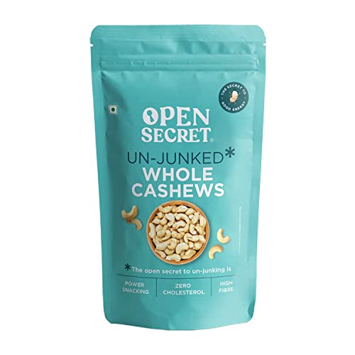 Open Secret 100% Natural Premium Whole Cashews 200 g Value Pack | Whole Crunchy Cashew | Premium Kaju nuts | Nutritious & Delicious | Gluten Free & High Protein