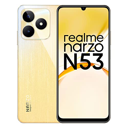 realme narzo N53 (Feather Gold, 8GB+128GB) 33W Segment Fastest Charging | Slimmest Phone in Segment | 90 Hz Smooth Display